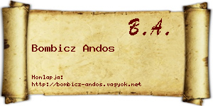 Bombicz Andos névjegykártya